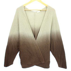 Irene's Story Cardigan Sweater Women's Brown & Beige Long Sleeve Knit Size M/L